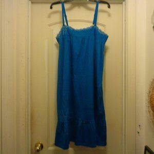 MEXICAN VACATION ORGANIC COTTON BLUE SUNDRESS EYELET RUFFLE BY FADED GLORY 12/14